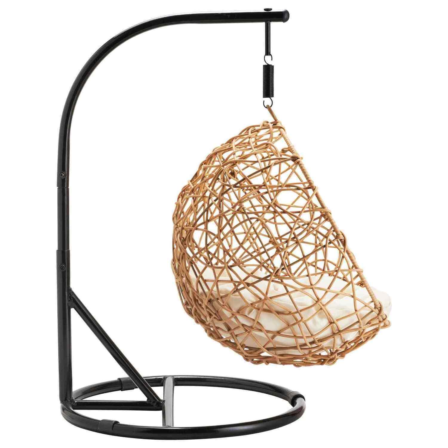 YASN Pet Round Egg Chair Rattan Effect Hanging Egg Chair Pets Bed Garden Furniture Indoor Outdoor Pet Swing Chair