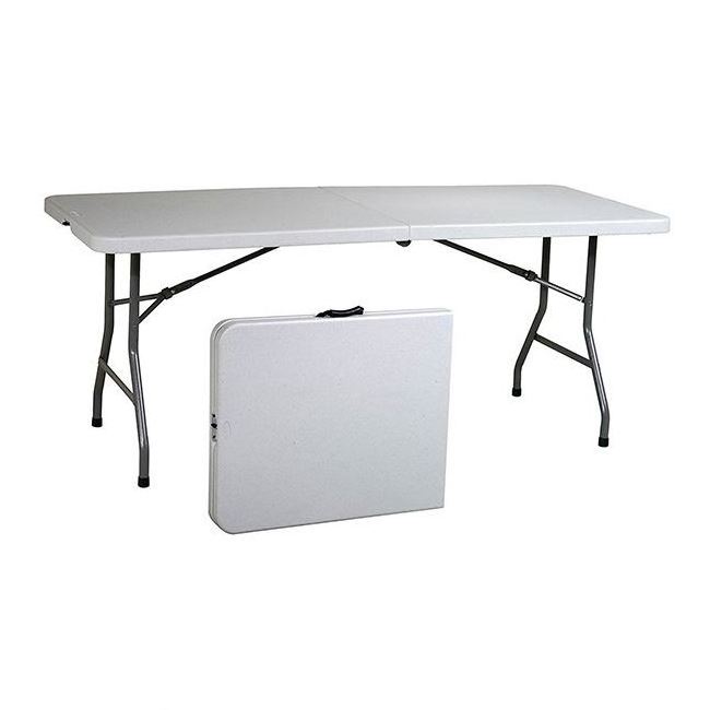 YASN Wholesale Outdoor White Folding Table Plastic Party Table Plastic Folding Table For Camping