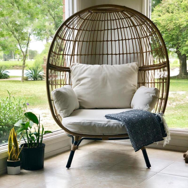 YASN High Quality Rattan Wicker Standing hanging Chairs Outdoor Garden Patio Egg Relax Wicker swing Chair hammock For Sale