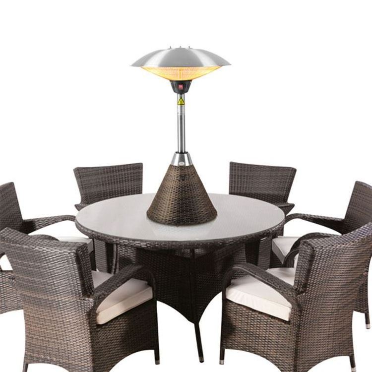 YASN Dining Table Top Portable Mini Room Outdoor Rechargeable Electric Heating Electric Heaters With Rattan Base