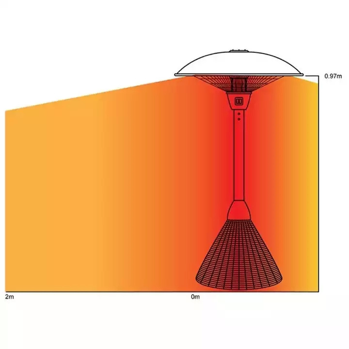 Mushroom Outdoor patio restaurant Electric Heater Heating Portable Table Top Electric Heaters Rattan Base Heater for Garden