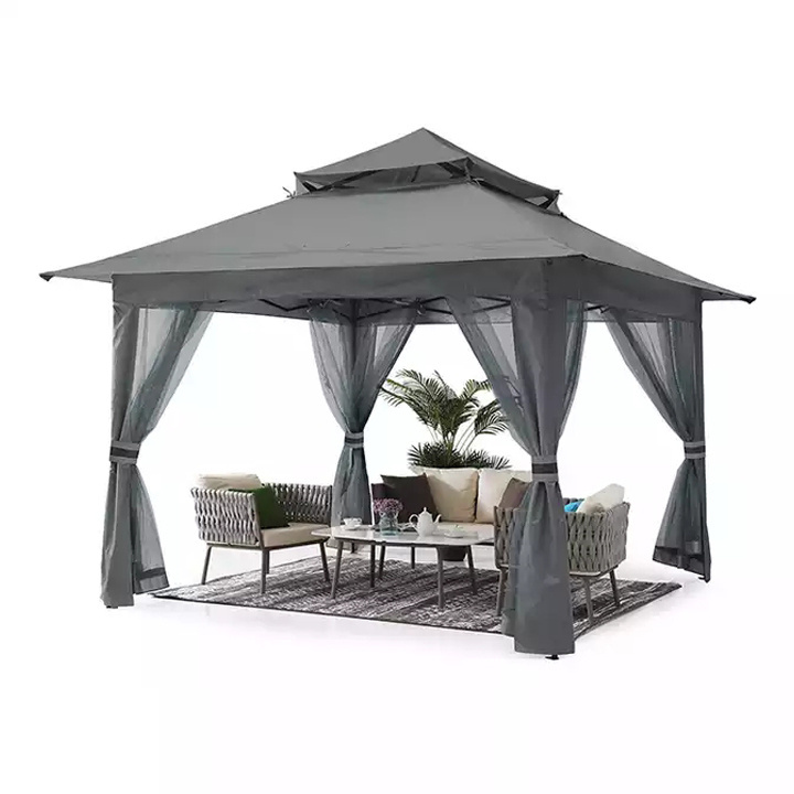 YASN Modern Gazibo Hardtop Backyard Patio Gazebo Outdoor Garden Luxury Aluminum Garden Gazebo Outdoor With Bug Net