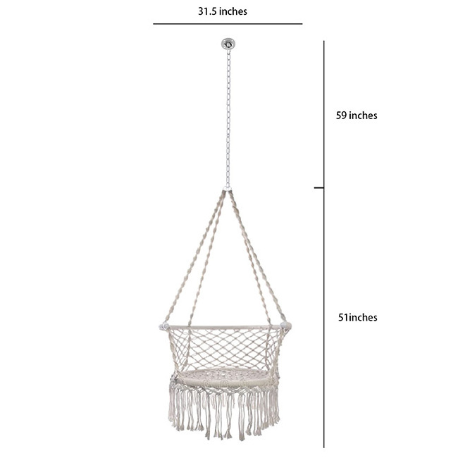 YASN Rope Swing Chair Macrame weaving Hanging Hammock Chair Columpio hamac Swing Indoor Outdoor Patio Chair hamacs macrame Seat