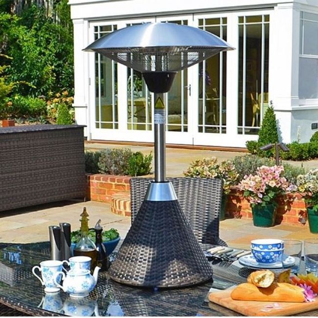 YASN Dining Table Top Portable Mini Room Outdoor Rechargeable Electric Heating Electric Heaters With Rattan Base