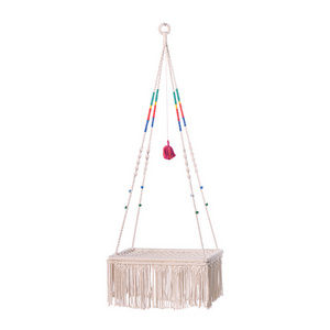 Bohemian Hammock Cat hanging Chair macrame Fringe Cotton Rope Handwoven patio indoor Hanging Hammock Pet Swing pet couch bed