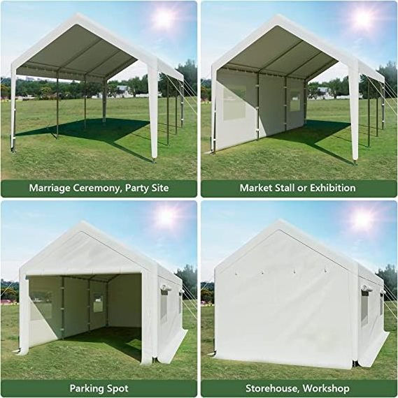 Custom Carport 3*6M Heavy Duty SUV Auto Canopy Portable Car Garage Truck Boat Canopy Outdoor Garage Storage Shelter