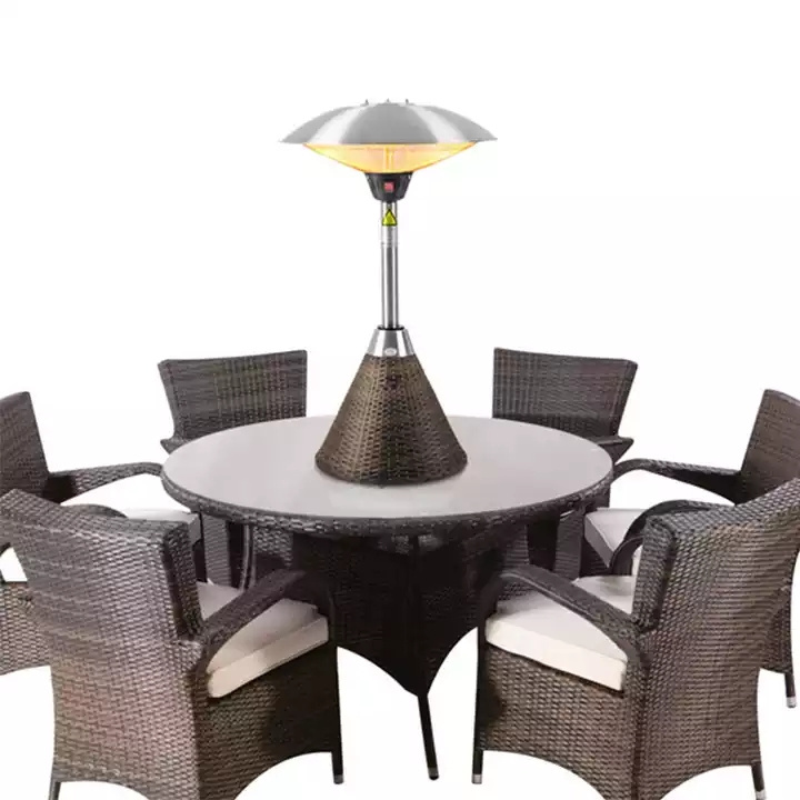 Mushroom Outdoor patio restaurant Electric Heater Heating Portable Table Top Electric Heaters Rattan Base Heater for Garden