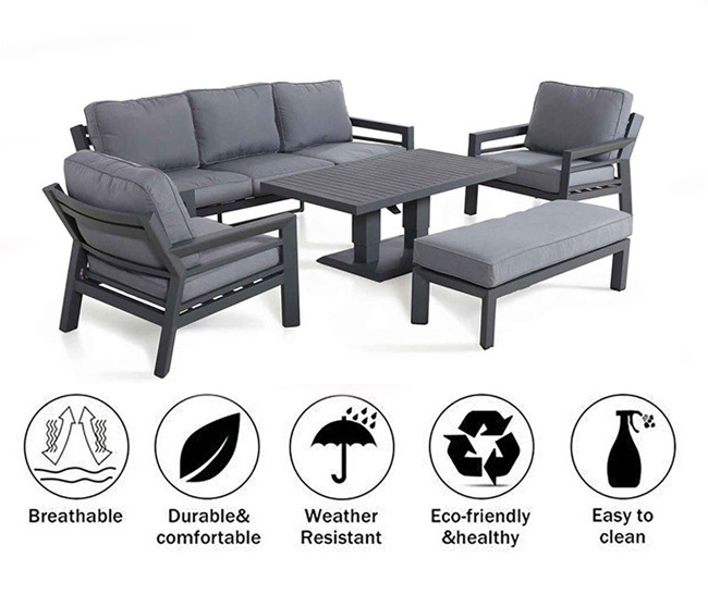 YANS Aluminium 3 Seat Sofa Set Patio Furniture Sets Luxurious Outdoor Garden Furniture Patio Furniture Outdoor