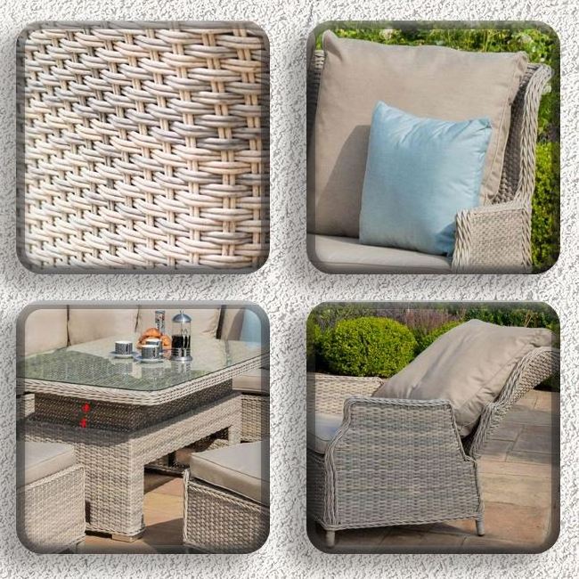 YASN Modern Outdoor Furniture Set Garden Rattan Patio Conversation Sets Outdoor Corner Sofa