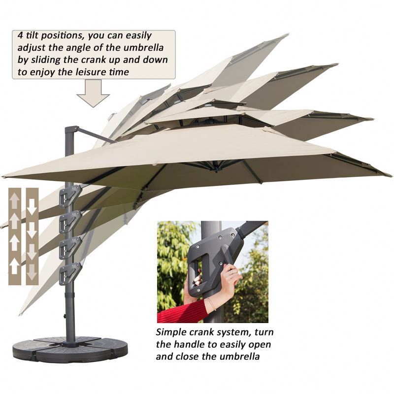 YASN TYS016 Garden Giant Cantilever Parasol Umbrella Garden Outdoor Umbrella Patio roma umbrella