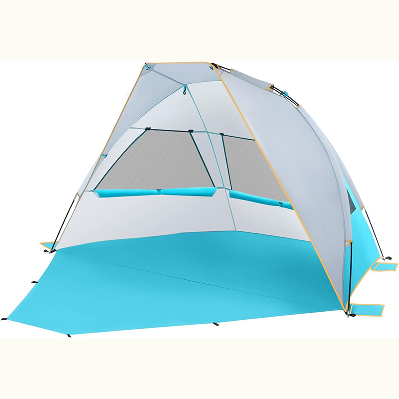 YASN Portable Blue Beach Tent for 2-3 Persons UPF 50+ Sun Shade Canopy Umbrella with Extendable Floor Sun Shelter