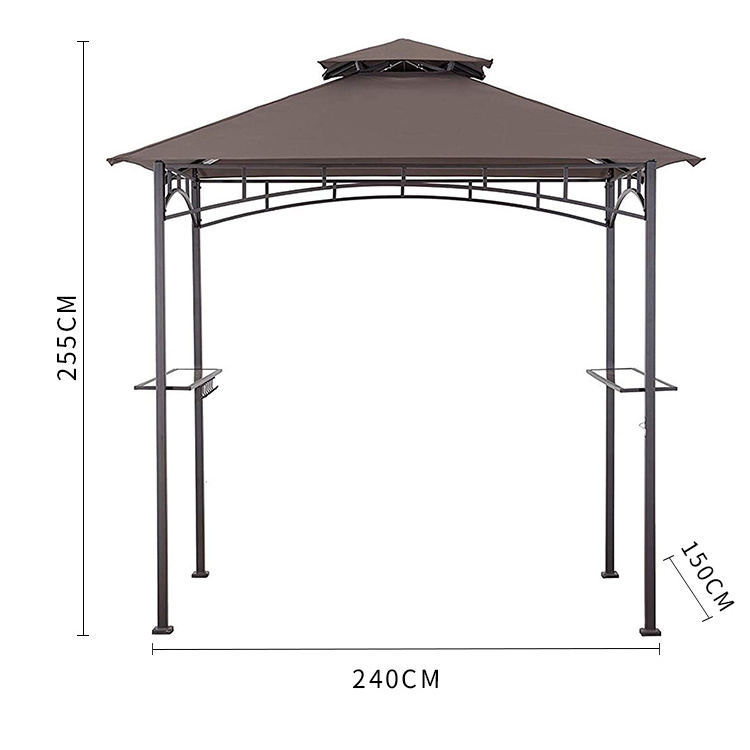 YASN Customize Patio Tent  Gazebo Steel Metal Outdoor Garden BBQ Grill Shed Gazebo BBQ Double Roof Top Gazebo