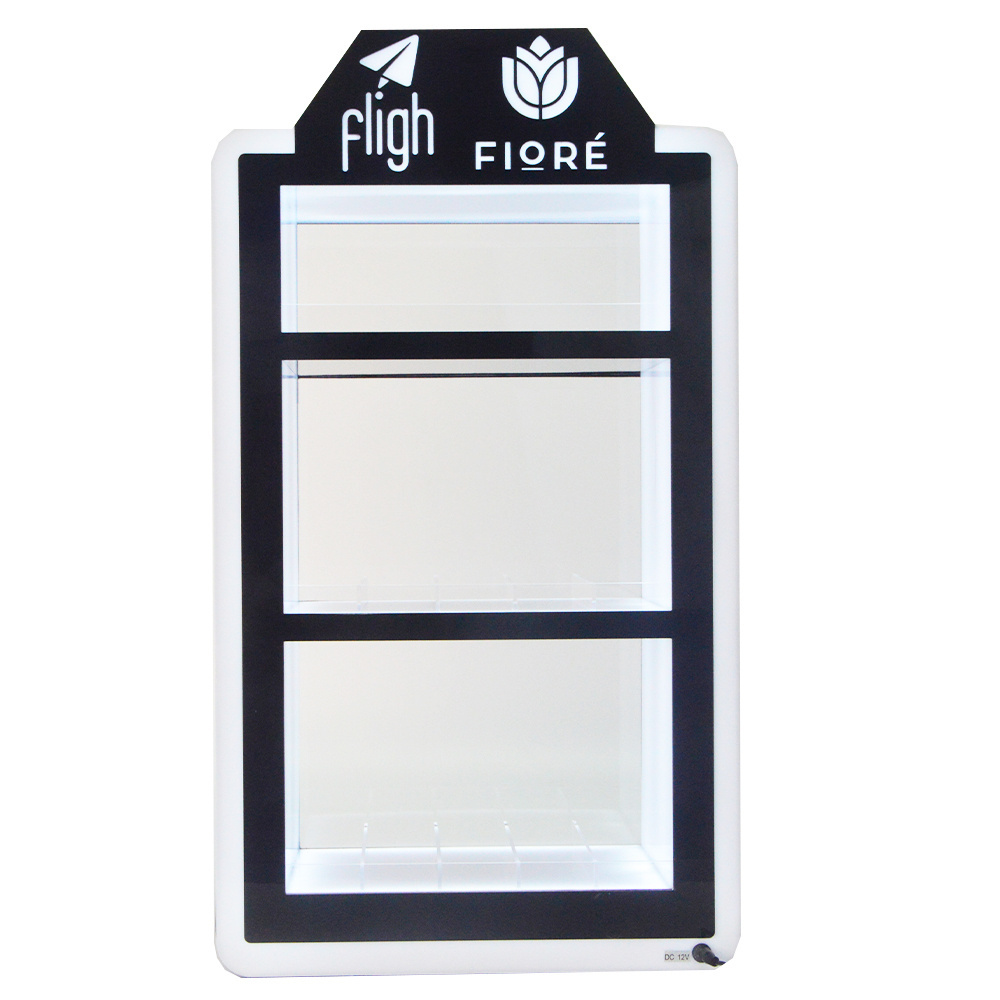 best seller Led Lights Counter top smoke Cigarette Display Stand Cabinet Rack Acrylic Tobacco Display Case Smoke Shop display