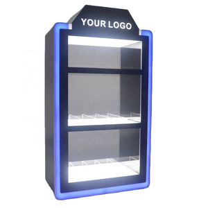 Free Sample Smoke Shop Display Acrylic Display Stands Counter RGB LED Lighted Tobacco Cigarette Display Cabinet