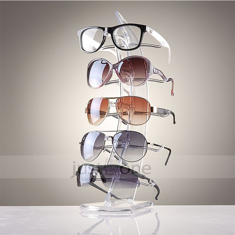 Marketing Holders Sunglass Eyeglasses Clear Elegant Optical Vertical Wall Mount Boutiques Frames rack table glass stand