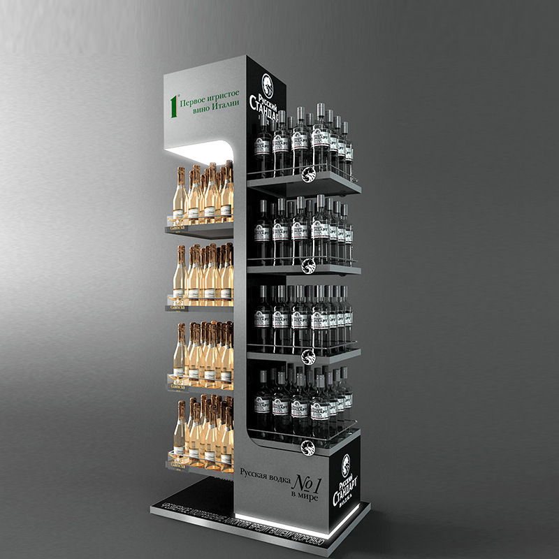 Manufacturing acrylic liquor shelves display cabinet Floor multi-layer shelves winery wine cabinet display stand