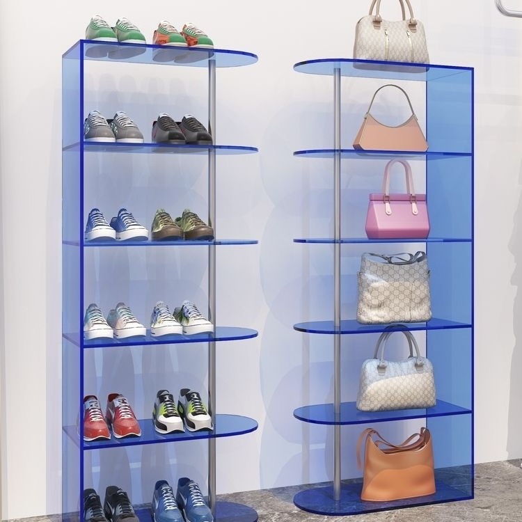 Custom shoes bag display rack acrylic display shelf waterproof multi-layer book super shelf