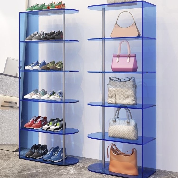 Custom shoes bag display rack acrylic display shelf waterproof multi-layer book super shelf