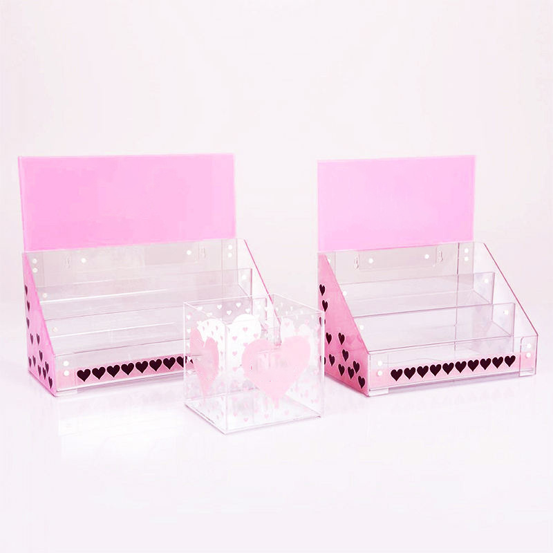 Custom acrylic eyelash cosmetics display stand large multi-purpose counter open display stand