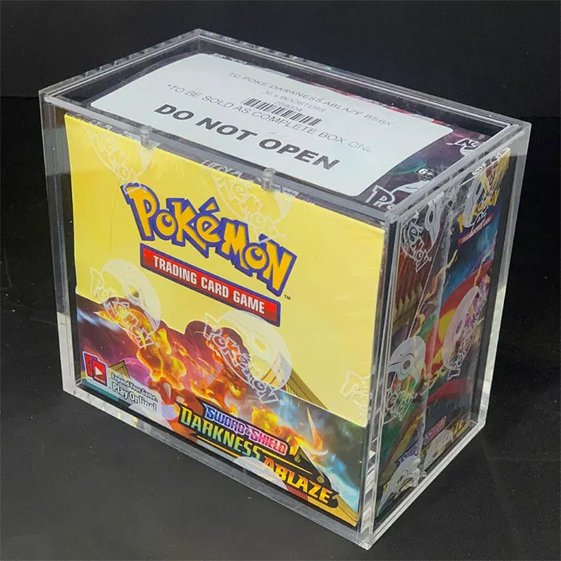 Factory Direct Price Clear Acrylic Display Box With Magnetic Lid Anti-UV Booster Storage Box for Pokemon