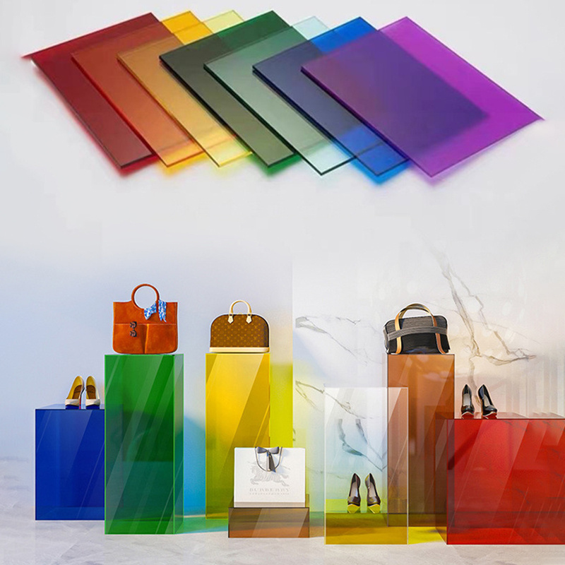 TDP Shoes Bags Display Stand Clothing Display with Shelves for Fashion Showroom Display Acrylic Clothes Rack