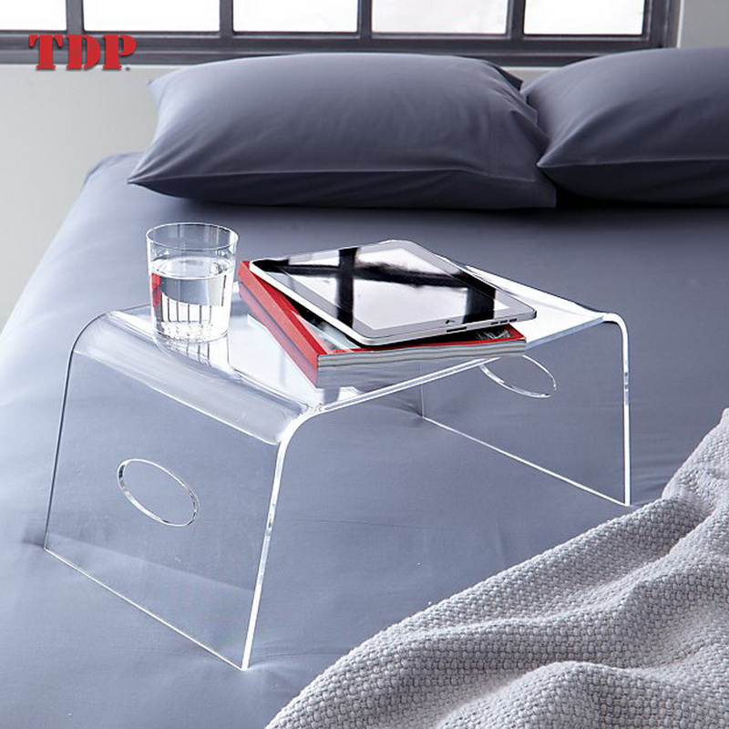 2022 hotel Multipurpose Hospital Breakfast Lucite Serving Clear Acrylic Bed Tray