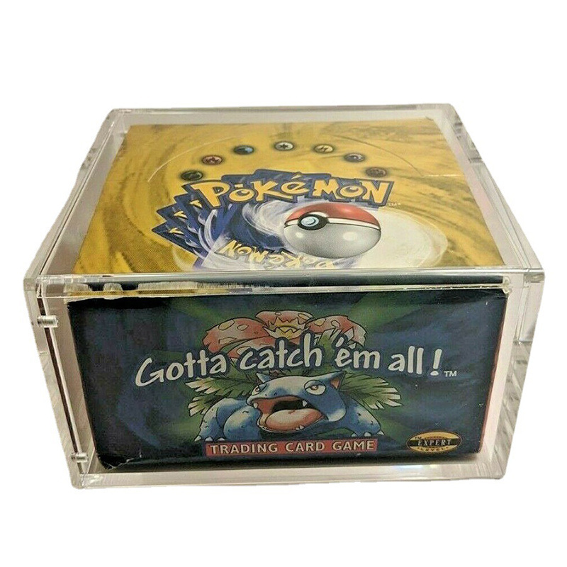 Factory Direct Price Clear Acrylic Display Box With Magnetic Lid Anti-UV Booster Storage Box for Pokemon