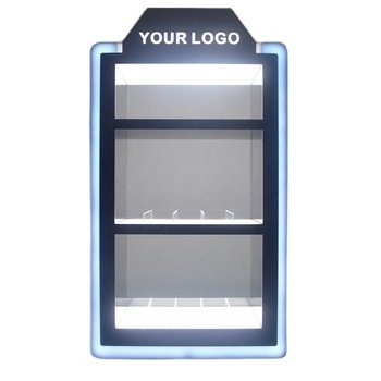 Free Sample Smoke Shop Display Acrylic Display Stands Counter RGB LED Lighted Tobacco Cigarette Display Cabinet