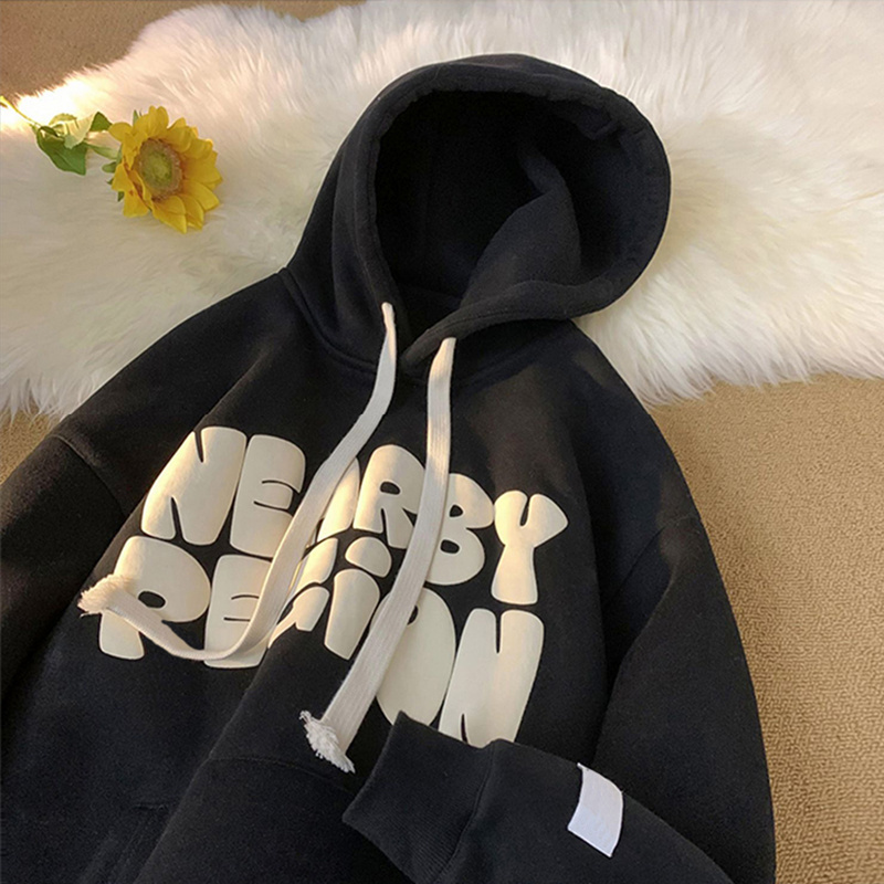 Winter Wholesale Custom no string hoodie heavyweight unisex 3d puff print hoodie 80 cotton 20 polyester hoodies sweatshirt