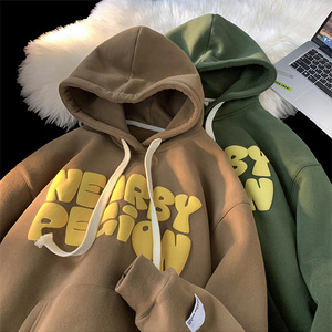 Winter Wholesale Custom no string hoodie heavyweight unisex 3d puff print hoodie 80 cotton 20 polyester hoodies sweatshirt