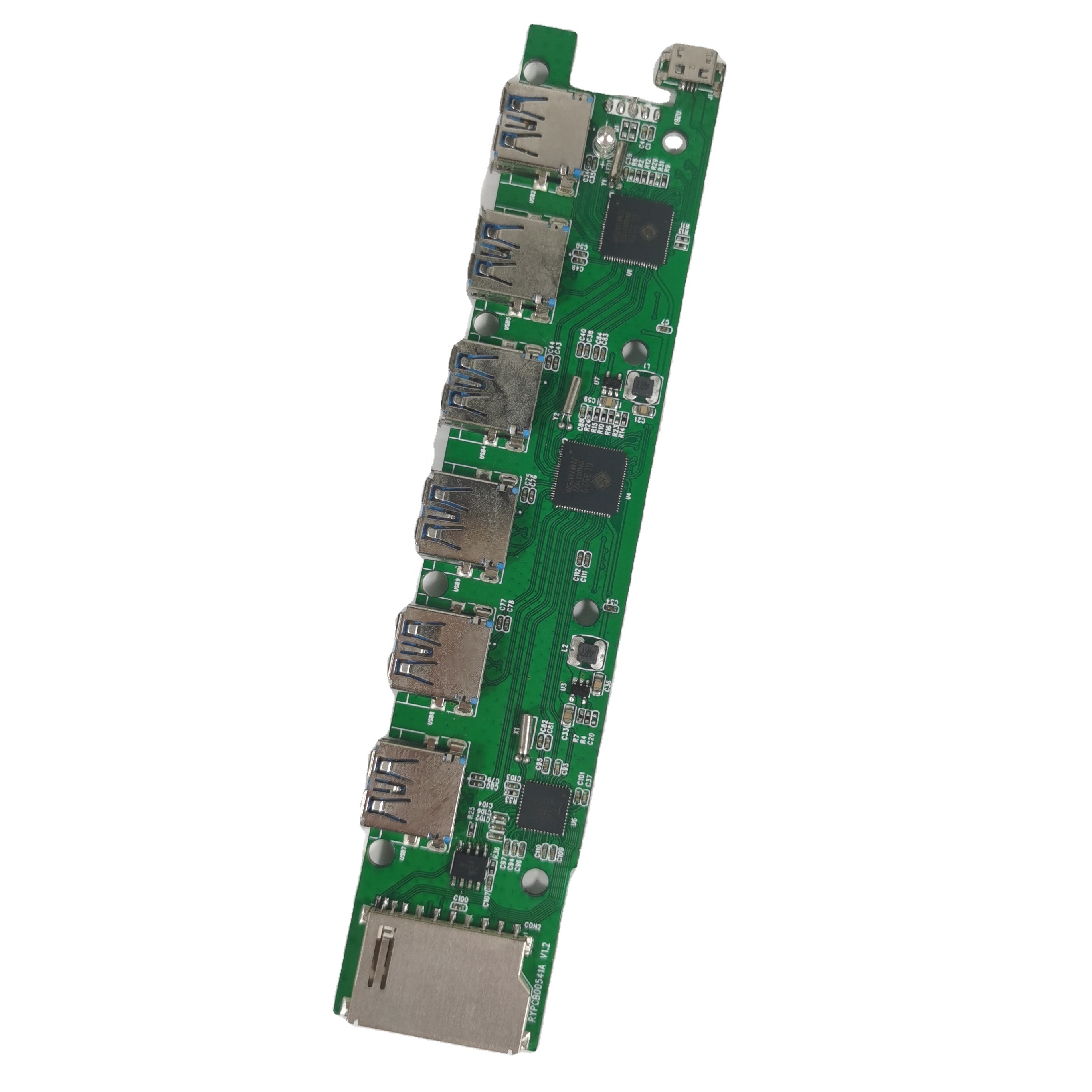 Newest PCB Board Manufacture and Assembly 1 to 6 ports USB 3.0 Hub Board with Reader Card Circuit Board PCBA Power Bank Design