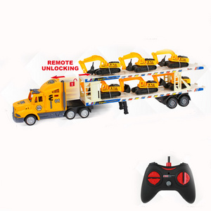 Hot Sale RC Construction Truck Radio Control Trailer 4 Channel Remote Control Container Toys