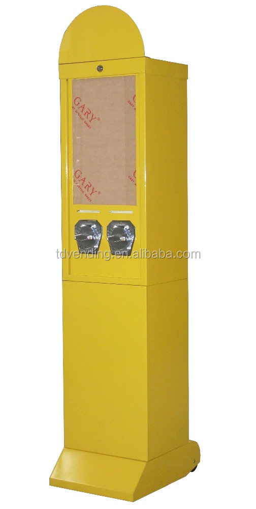 Professional large size two column metal sticker and card vending machine