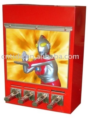 4 column coin operated tattoo card sticker vending machine