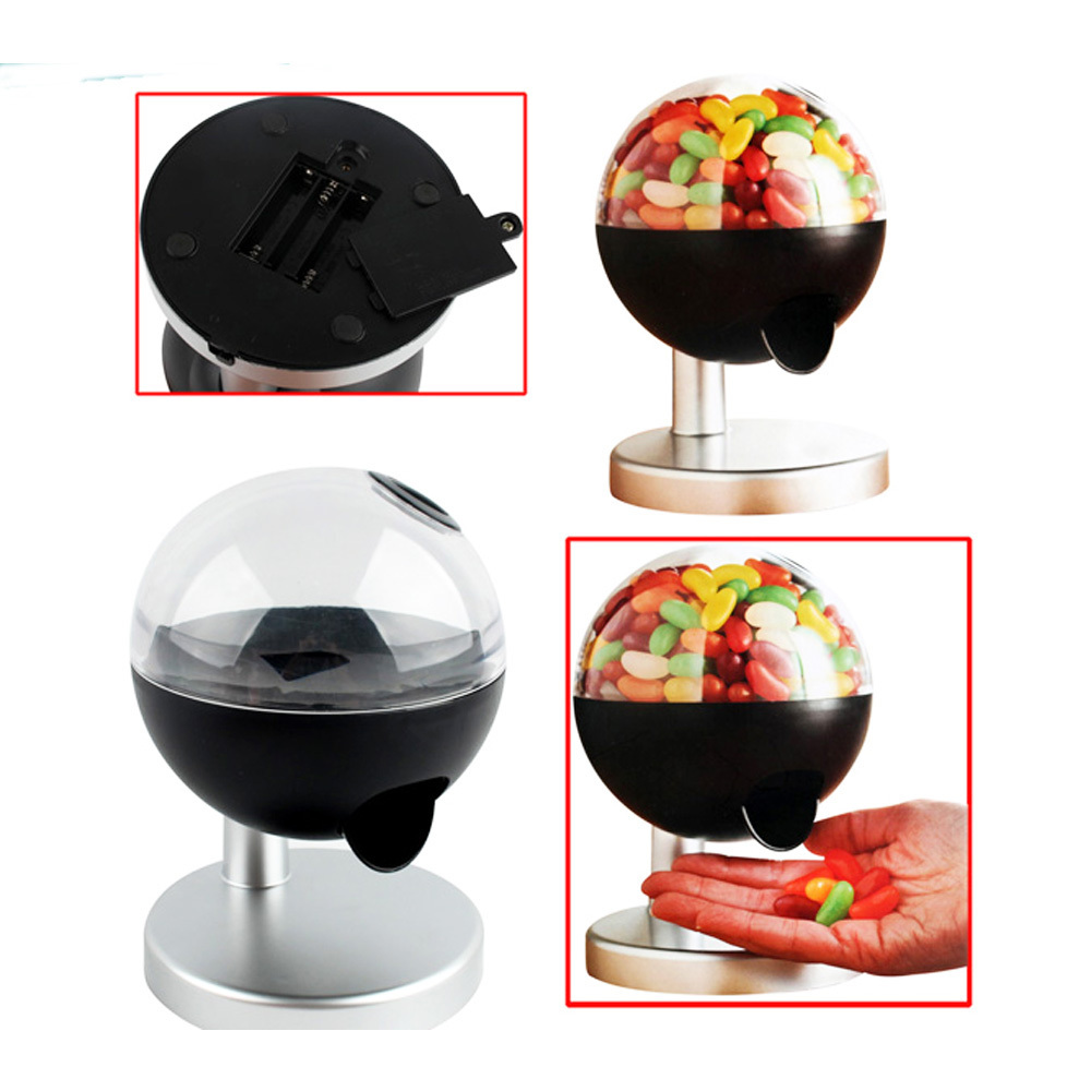 Tabletop or desk globe shape touch activated candy dispenser touch response automatic plastic sweet dispenser gumball machine