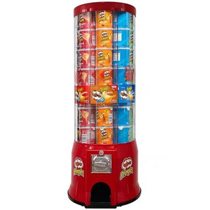 33inch Pringle Potatoo Chips Cans Vending Machine Big Capacity Unique Snack Vending Machine Coin Operated Semi-Automatice Snack