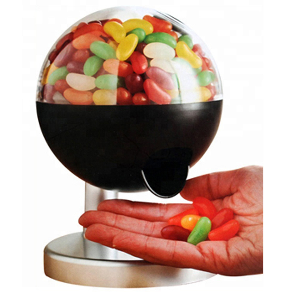 Tabletop or desk globe shape touch activated candy dispenser touch response automatic plastic sweet dispenser gumball machine