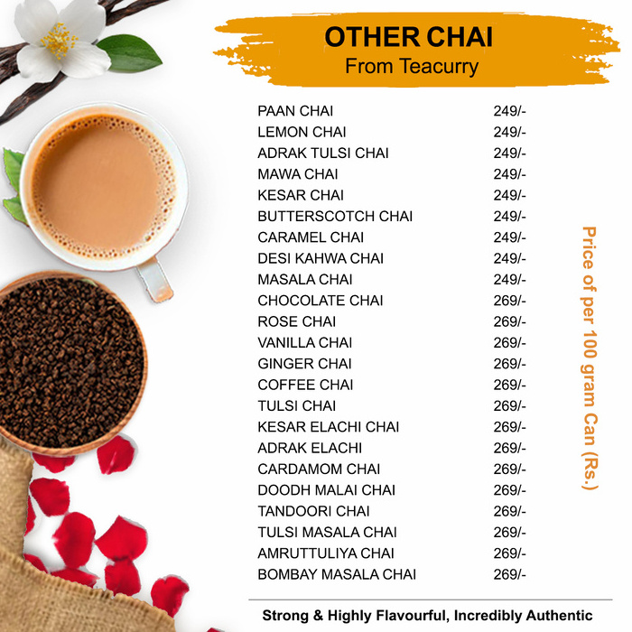 Tulsi masala Chai Flavored Chai Regular Strength Black Tea CTC