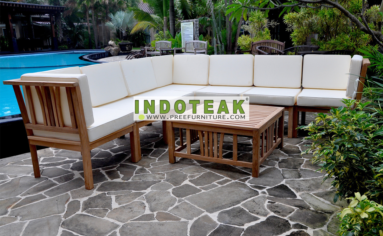 Teak Deep Seating Outdoor Furniture Sets and Sectionals - Garden Furniture Set - Sofa Patio Furniture