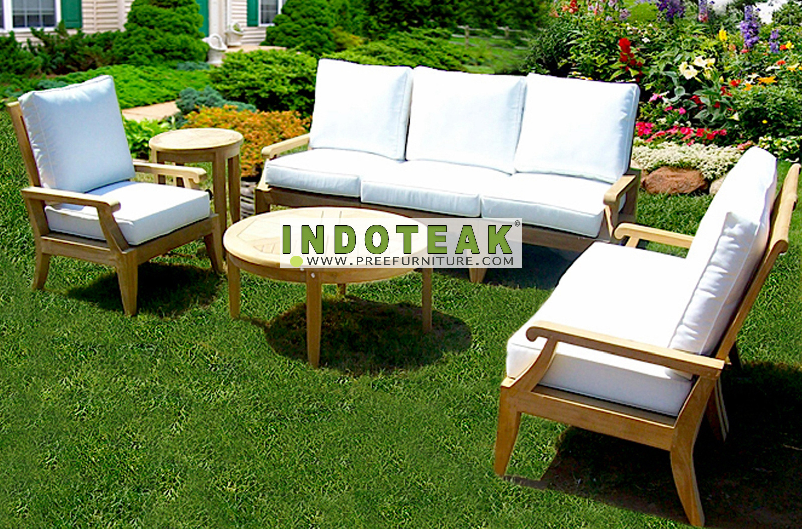 Teak Deep Seating Outdoor Furniture Sets and Sectionals - Garden Furniture Set - Sofa Patio Furniture