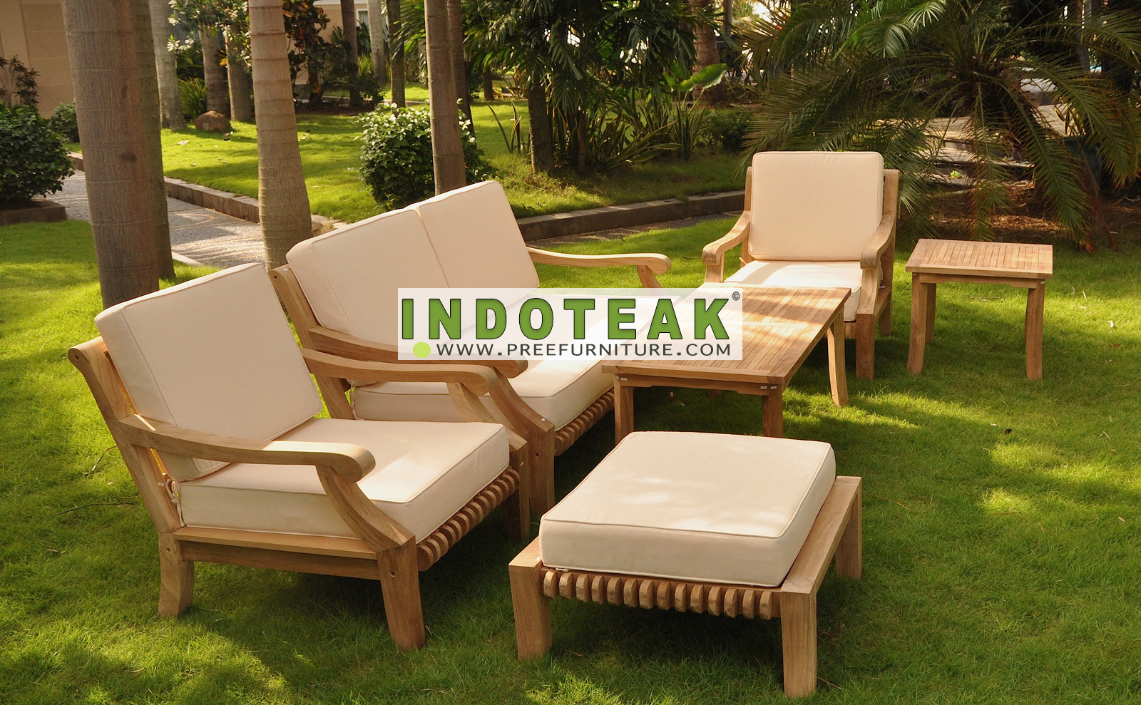 Teak Deep Seating Outdoor Furniture Sets and Sectionals - Garden Furniture Set - Sofa Patio Furniture