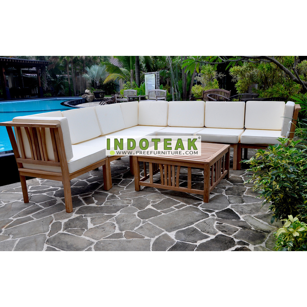 Teak Deep Seating Garden Furniture - Luxury Sofa Outdoor Furniture With Cushion - Durable Teak Patio Furniture Wholesale Price