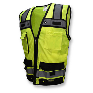 Heavy Duty High Visibility Clothing 10 Pockets Two-Tone Hi-Vis Reflective Safety Vest