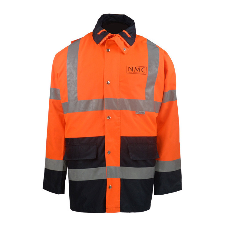 Hi Vis Construction Security Raincoat Reflective Safety Jacket