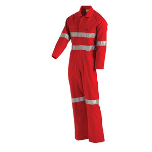 Custom Cotton Safety Orange Hi-Vis Coveralls Mechanic Jumpsuit Coverall for Men