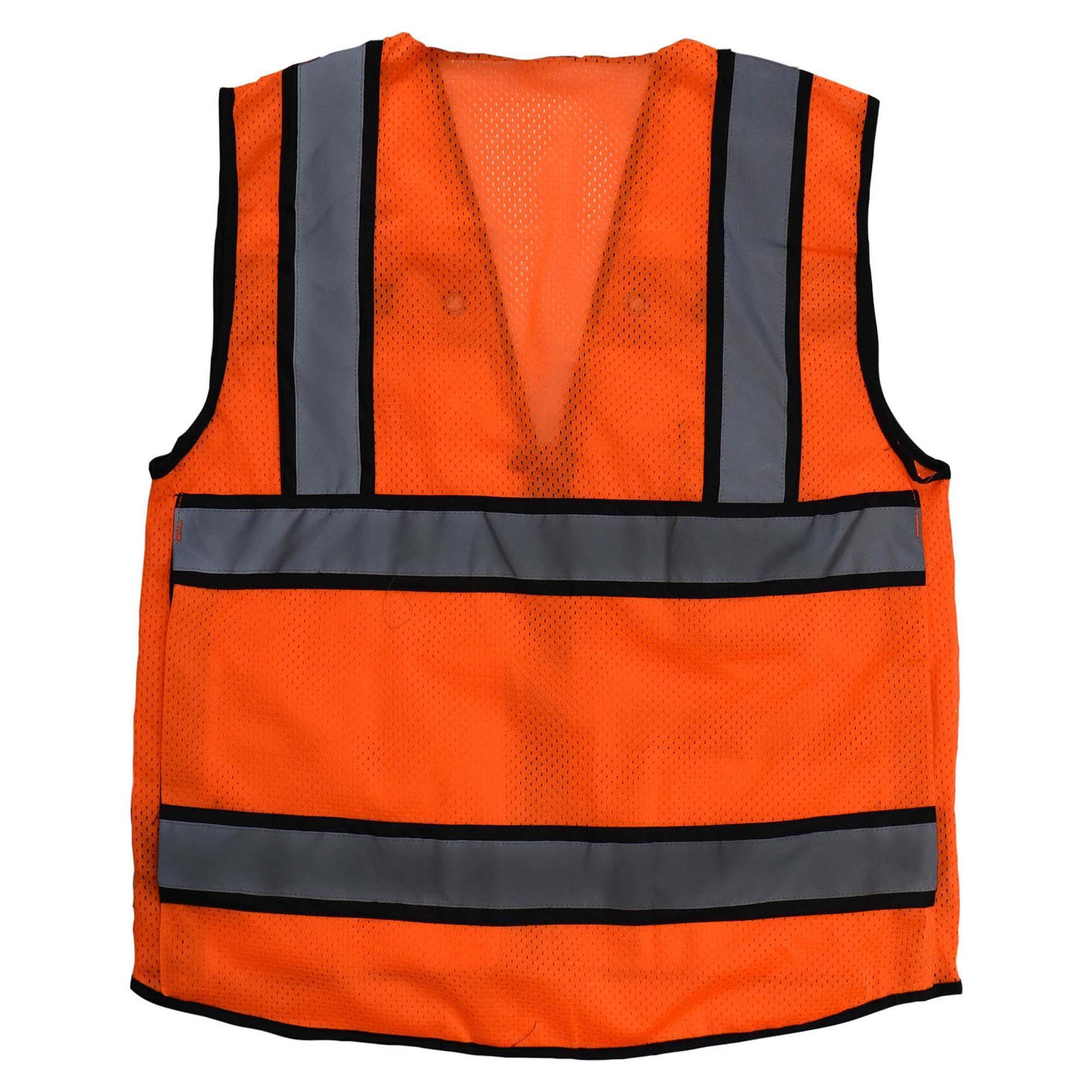 Adjustable Breakaway Economy Contrasting Class 2 Mesh Safety Vest with Reflective Tape