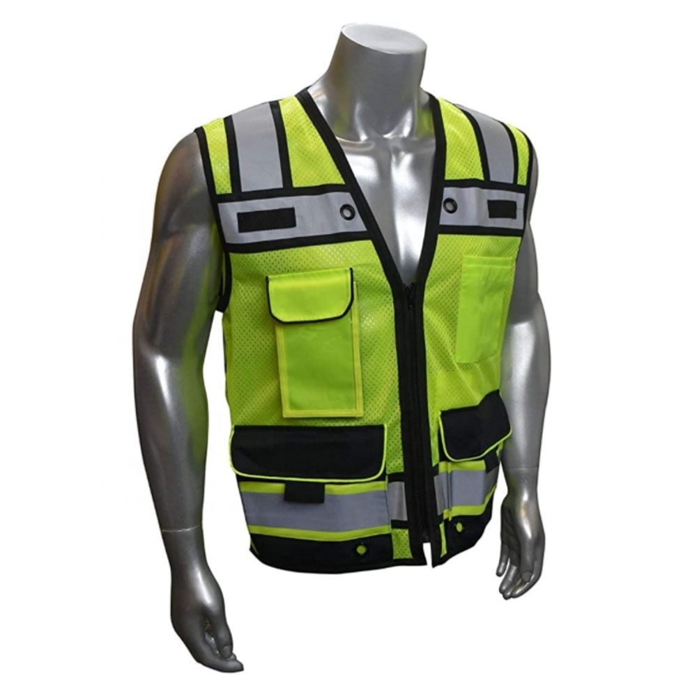 Wholesale 100% polyester engineer reflective safety vest with pockets