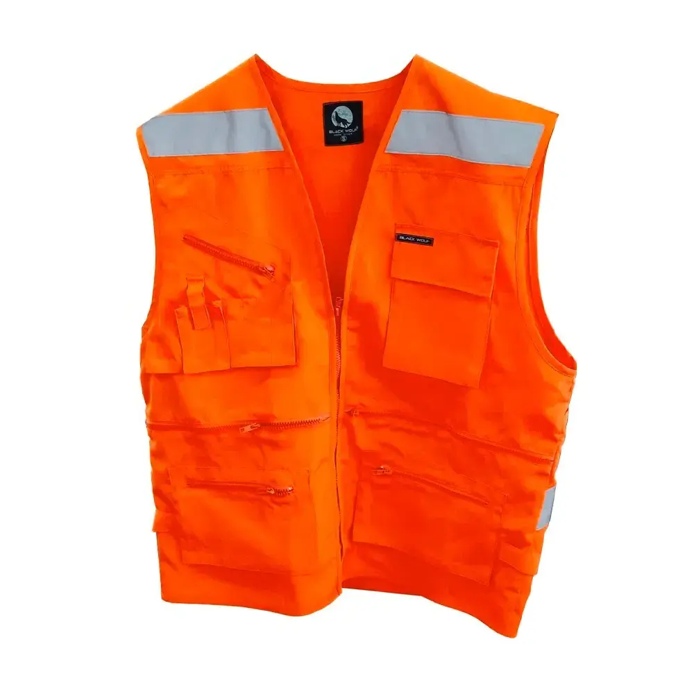 Wholesale Poplin Reflective Safety Construction Geologist Vest Miners High Vis Vest