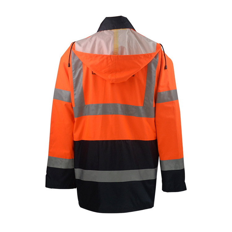 Hi Vis Construction Security Raincoat Reflective Safety Jacket