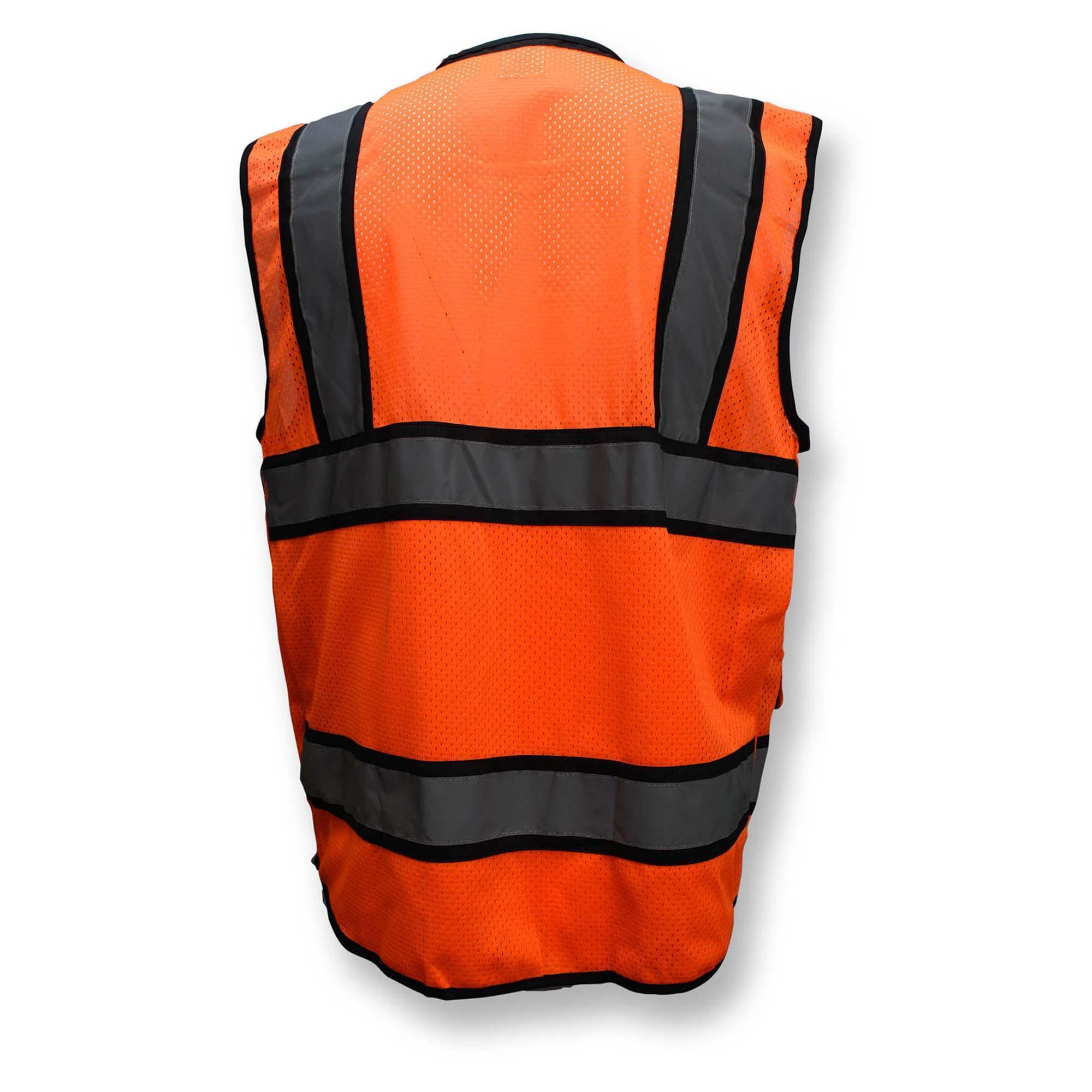 Adjustable Breakaway Economy Contrasting Class 2 Mesh Safety Vest with Reflective Tape